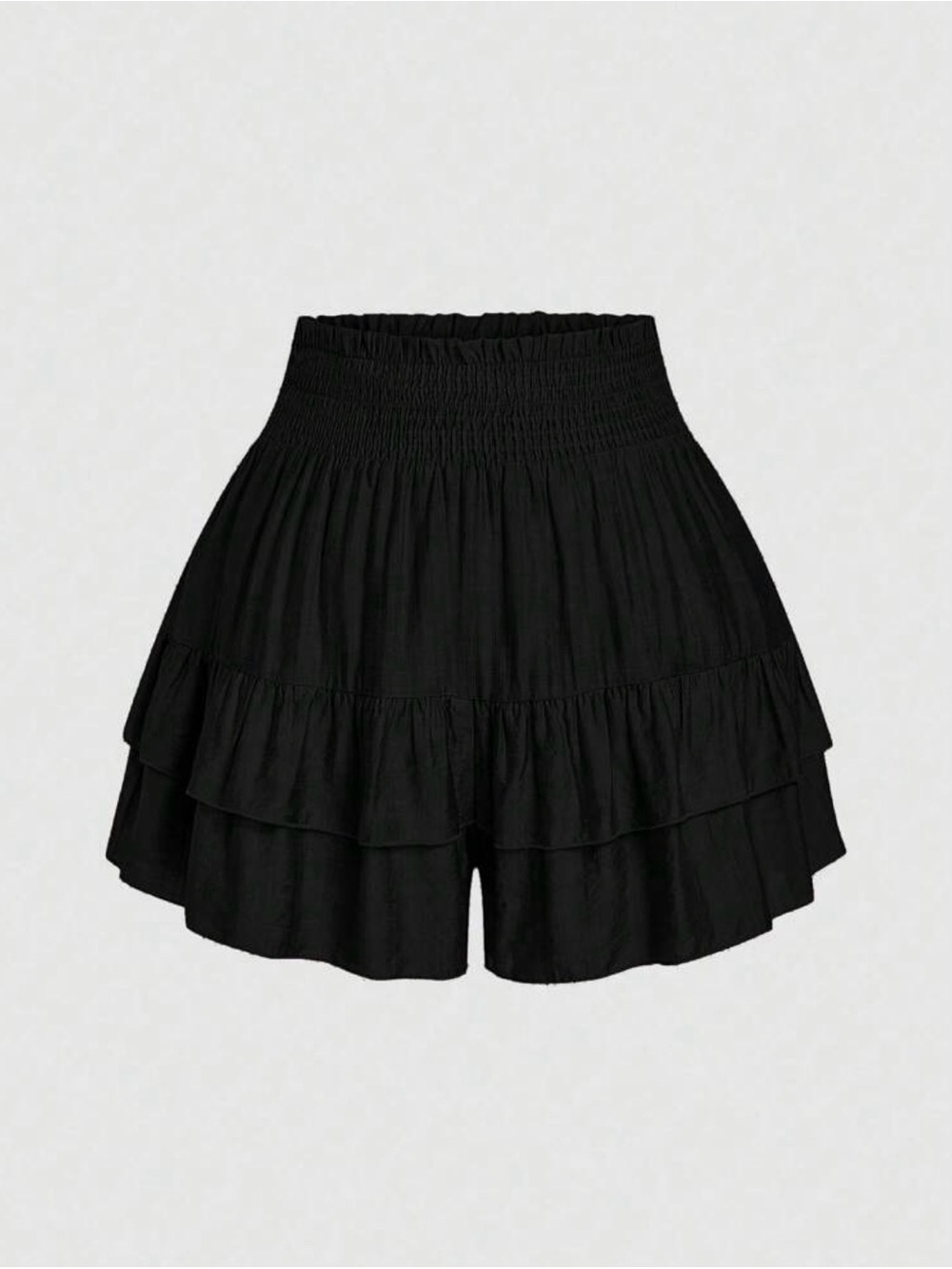 NWT SHEIN LUNE Plus Size Holidaya Paperbag Waist Ruffle Hem Wide Leg Shorts